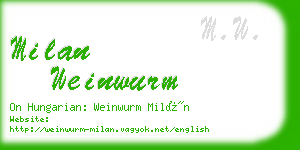 milan weinwurm business card